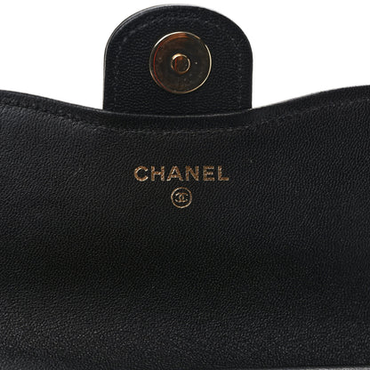 Chanel Lambskin Patent Calfskin Quilted Flap Phone Holder With Chain Black 5 of 8