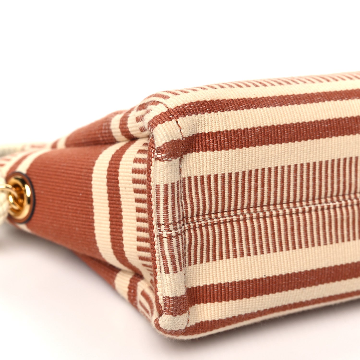 Celine Textile Striped Logo Thais Pouch Sienna 9 of 10