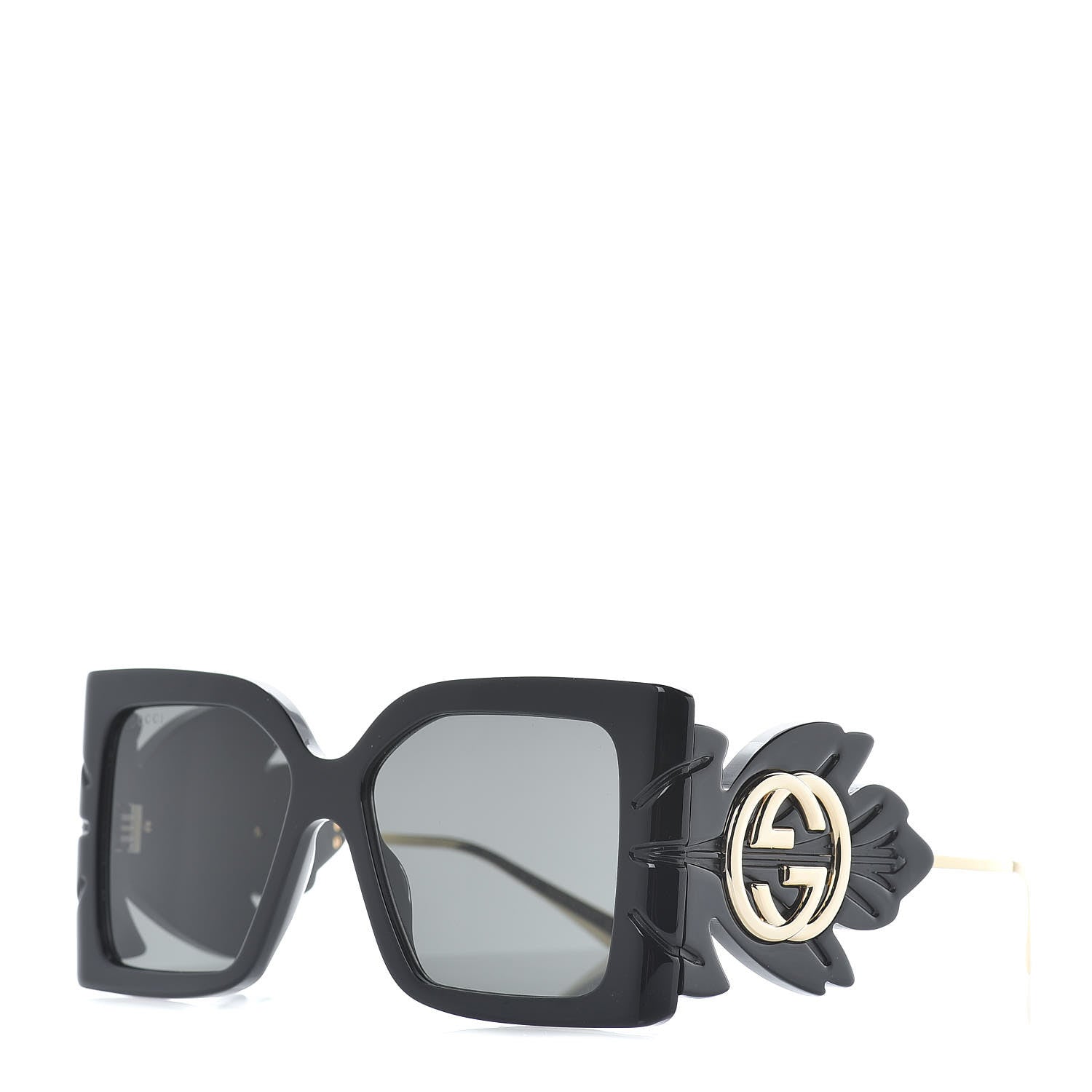 Gucci Acetate Square Frame Wing Sunglasses GG0535S Black 1 of 7