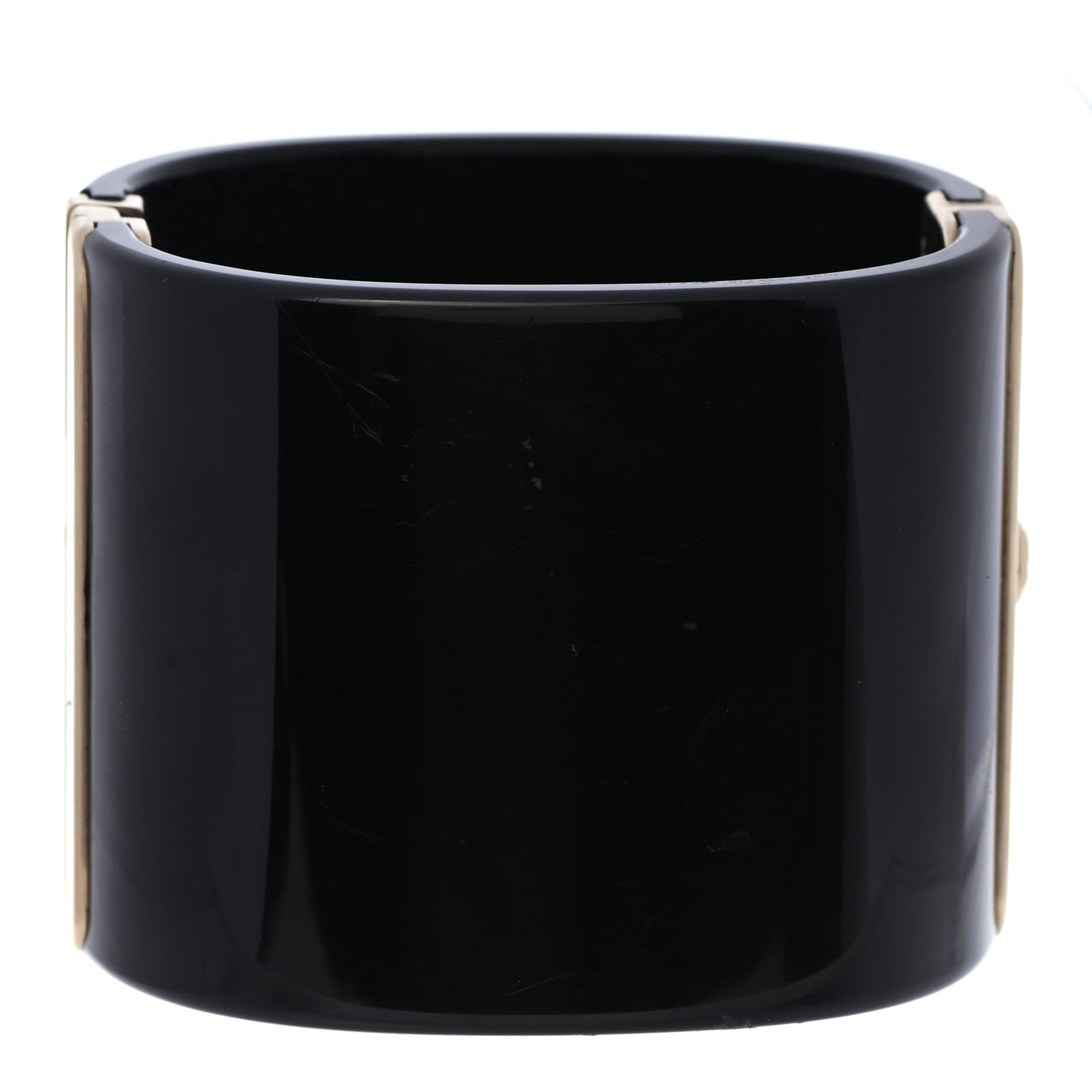 Resin Baguette Crystal Pearl CC Cuff Black