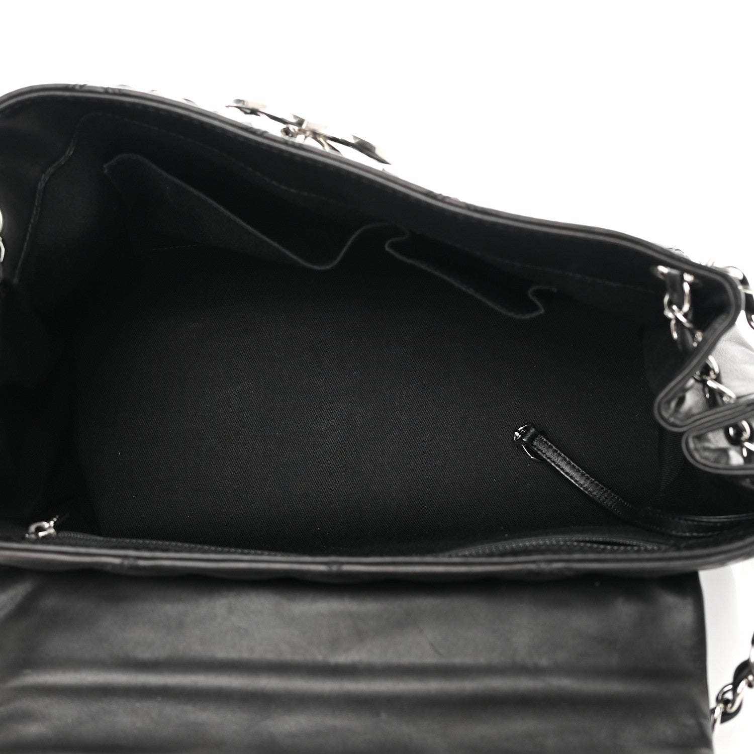 Chanel Calfskin Double Stitch Large Hamptons Flap Bag Black 5 of 19