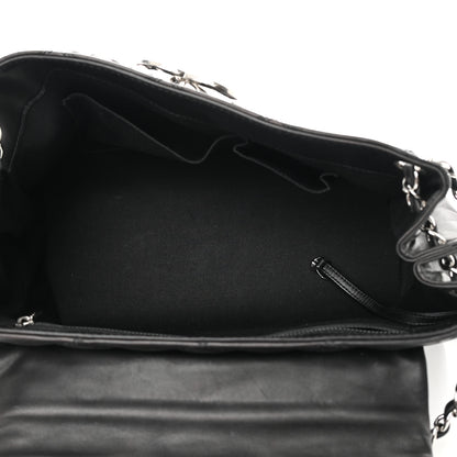 Chanel Calfskin Double Stitch Large Hamptons Flap Bag Black 5 of 19