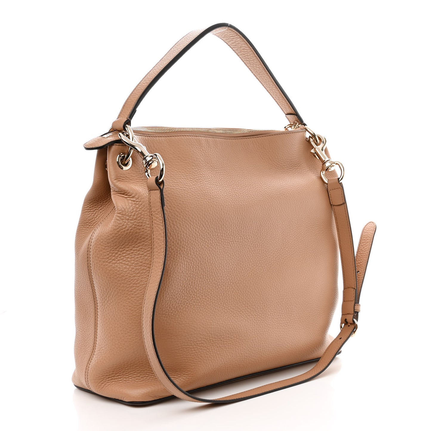 Pebbled Calfskin Large Soho Hobo Camelia