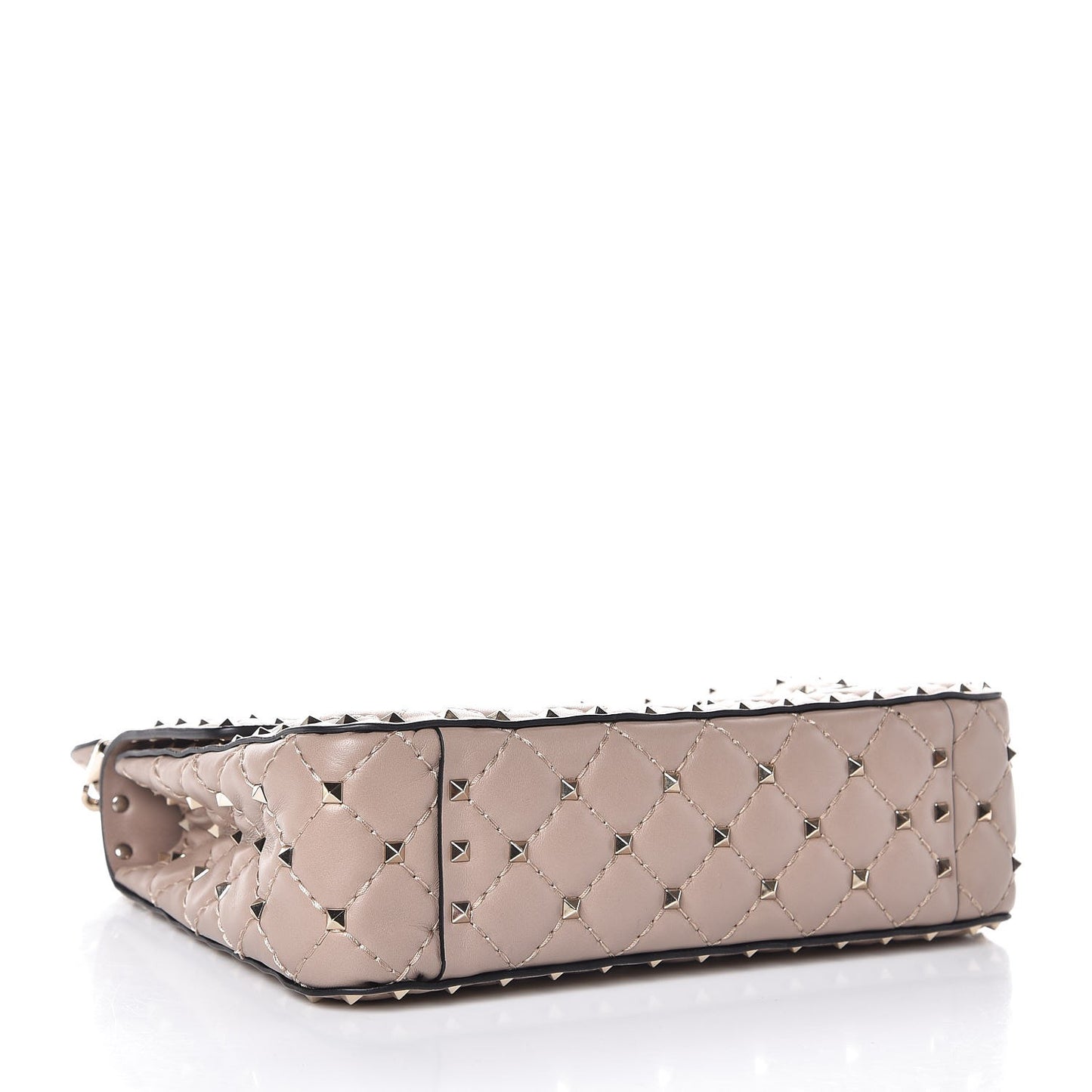 Lambskin Medium Rockstud Spike Shoulder Bag Poudre