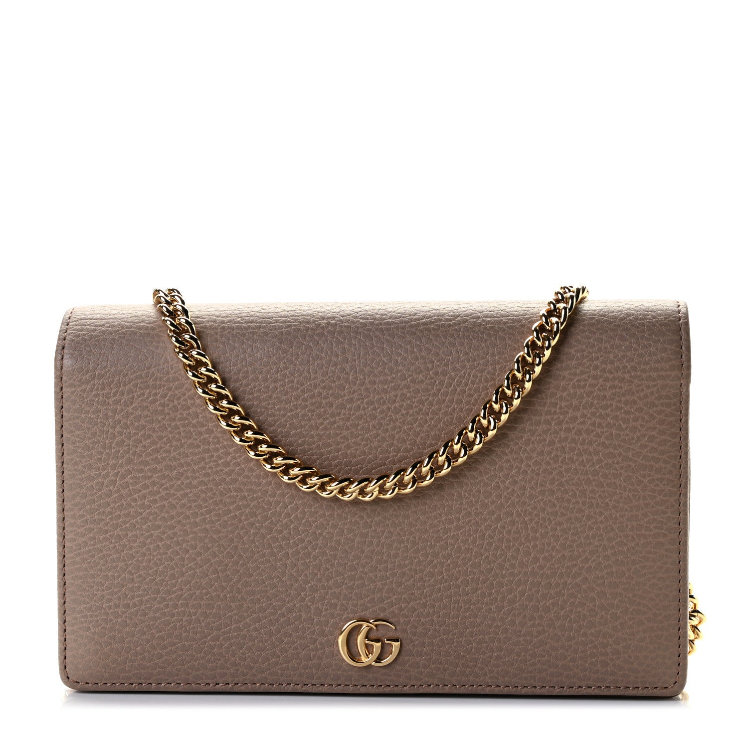 Gucci Calfskin Mini GG Marmont Chain Wallet Porcelain Rose 1 of 6