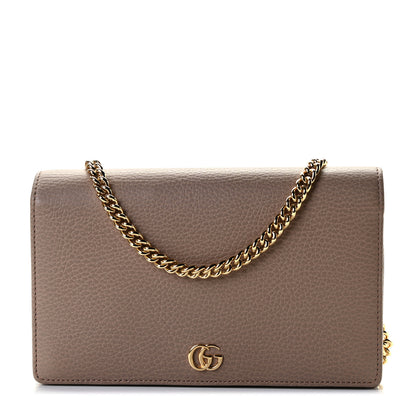 Gucci Calfskin Mini GG Marmont Chain Wallet Porcelain Rose 1 of 6