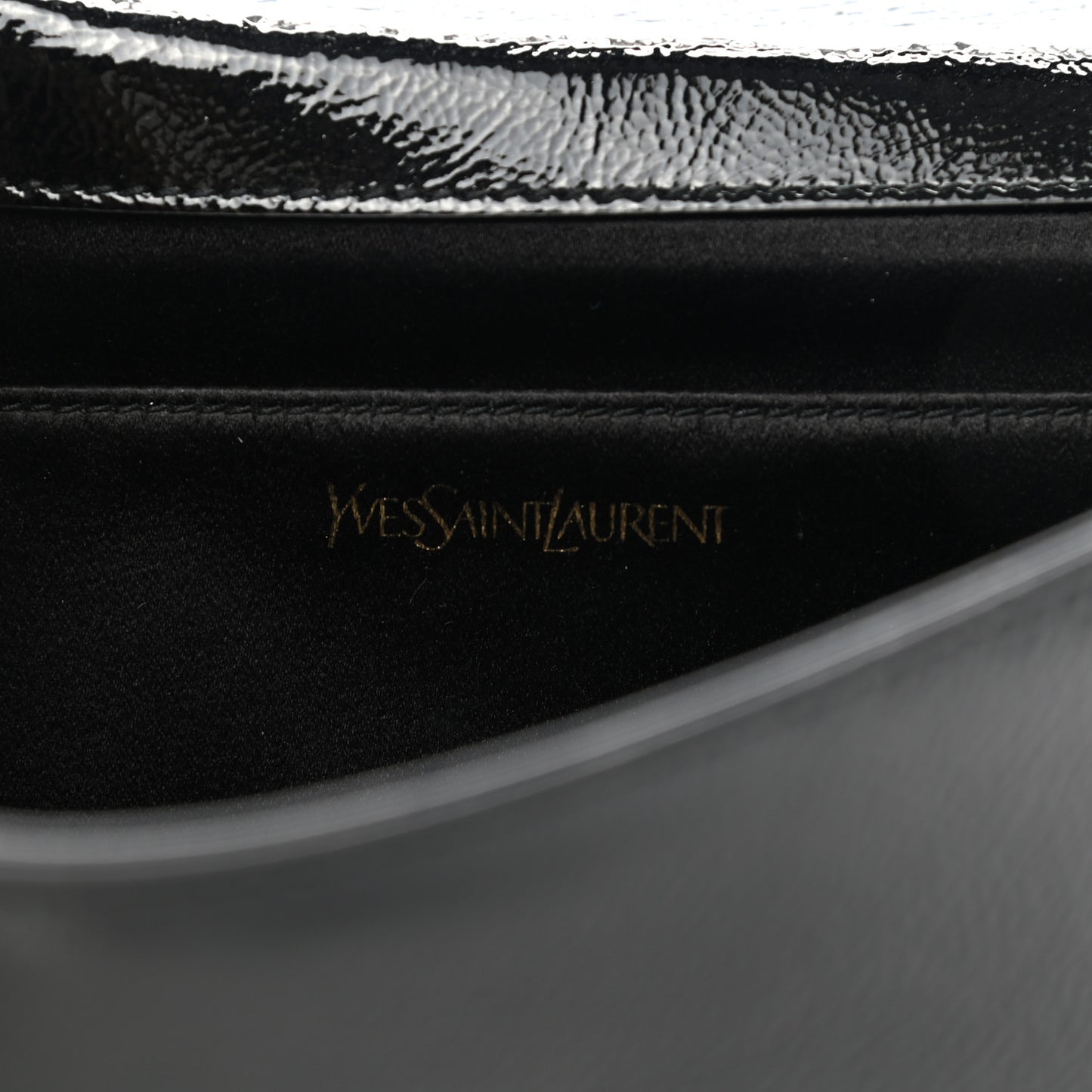 Textured Patent Monogram Large Belle De Jour Clutch Black