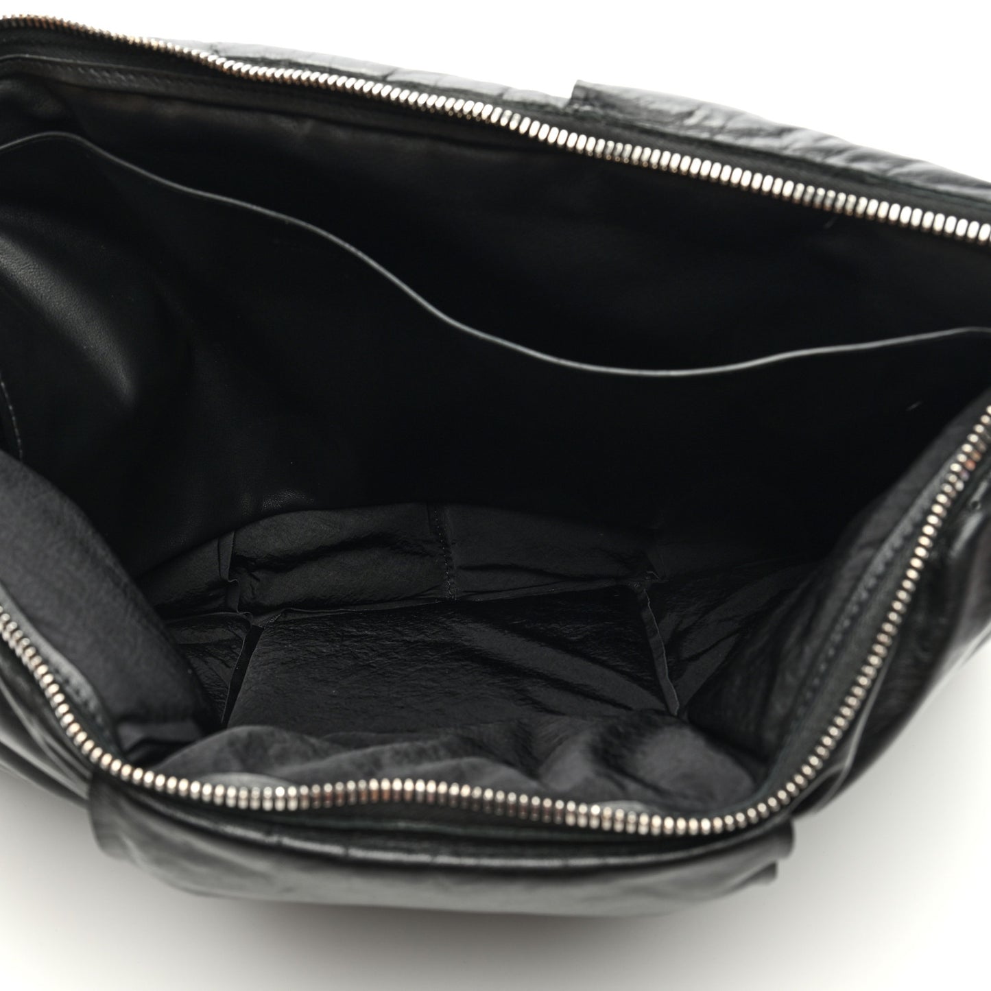Calfskin Maxi Intrecciato Clutch Black