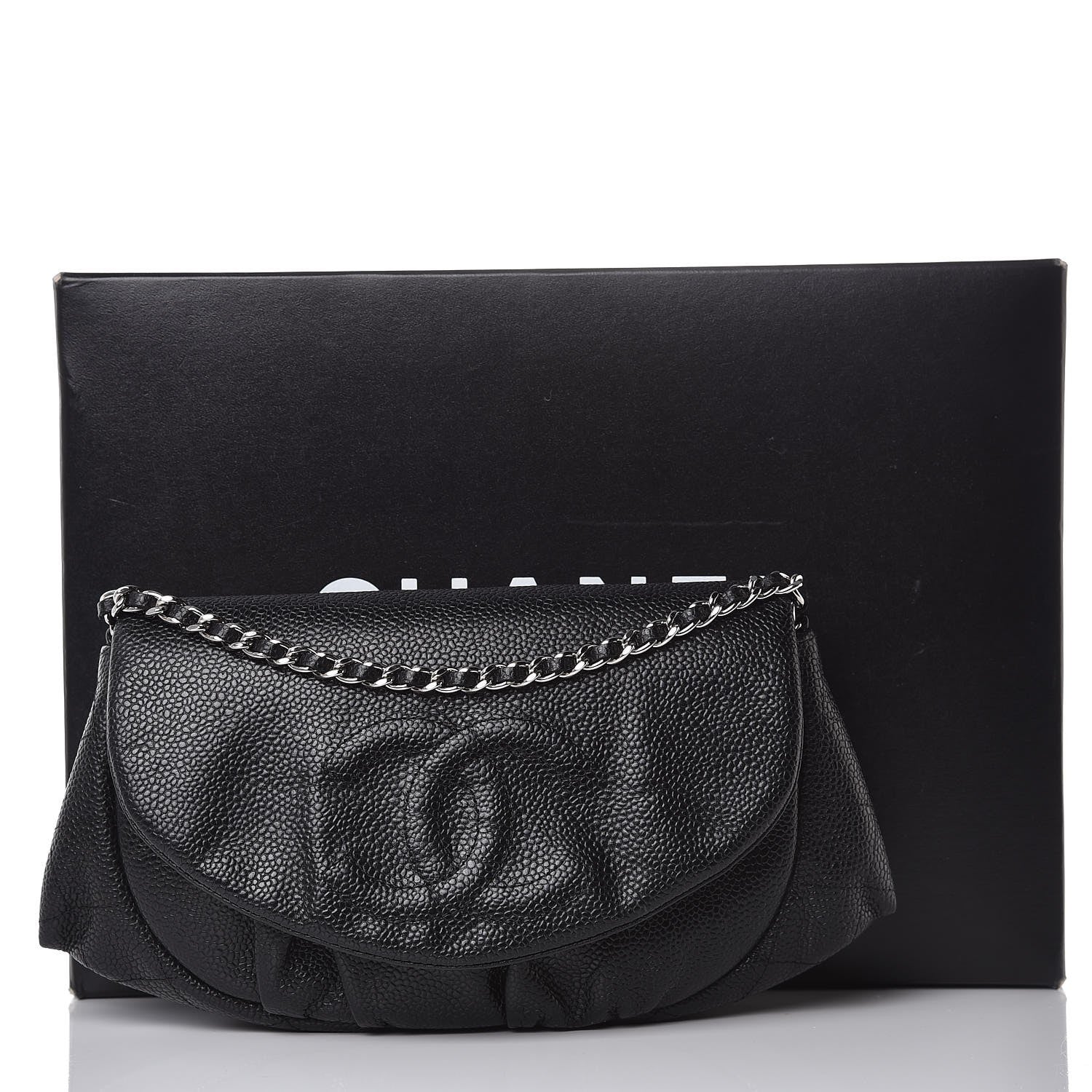 Chanel Caviar Half Moon Wallet On Chain WOC Black 9 of 12