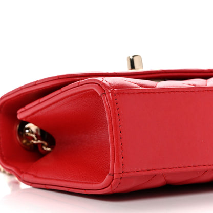 Chanel Lambskin Quilted Mini Trendy CC Clutch With Chain Red 9 of 11