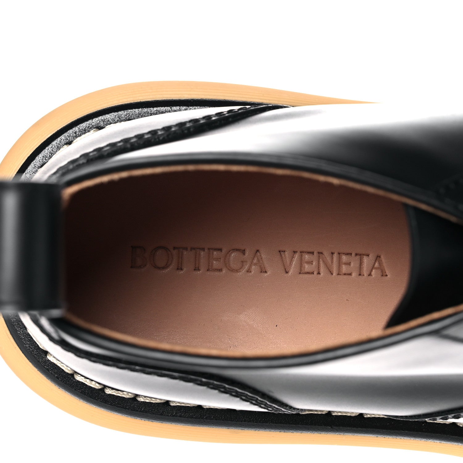 Bottega Veneta Calfskin Mens The Swell Lace Up Ankle Boots 41 Black Natural Rubber 7 of 10