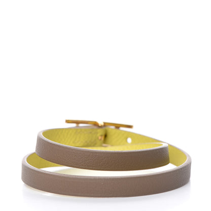 Hermes Epsom Swift Behapi Double Tour Bracelet S Soufre Etoupe 3 of 6