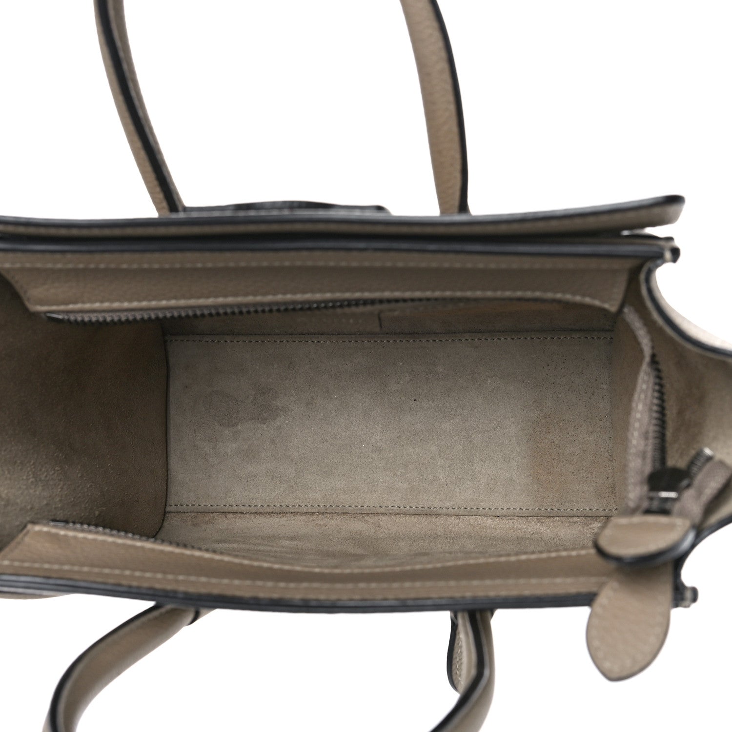 Celine Drummed Calfskin Nano Luggage Dune 5 of 12