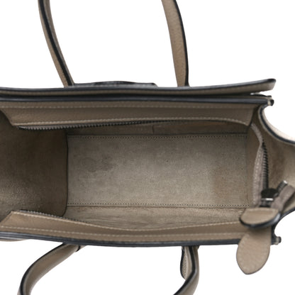 Celine Drummed Calfskin Nano Luggage Dune 5 of 12
