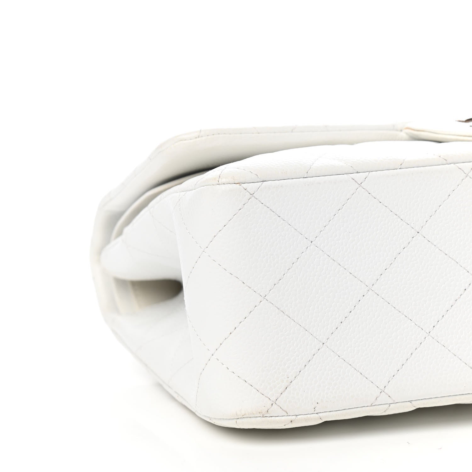 Chanel Caviar Quilted Jumbo Double Flap White 8 of 10