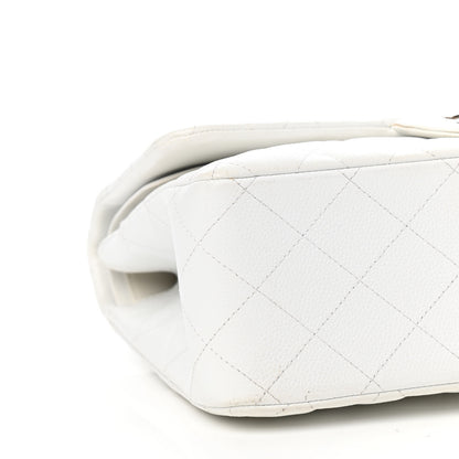 Chanel Caviar Quilted Jumbo Double Flap White 8 of 10