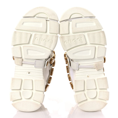 Gucci X SEGA Mesh Calfskin Suede Removable Crystals Womens Flashtrek Sneakers 36 Great White 5 of 15