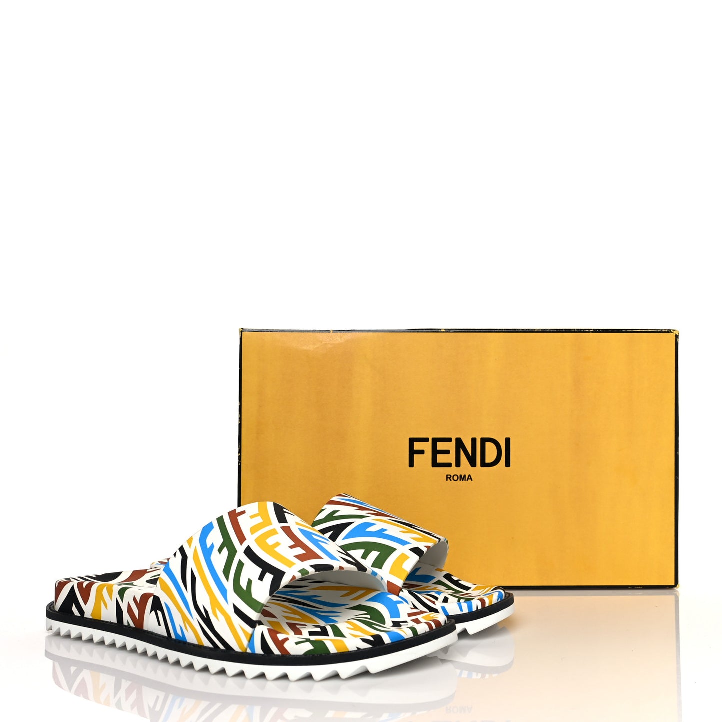 X SARAH COLEMAN Vitello FF Vertigo Slide Sandals 9 Multicolor