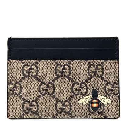 Gucci GG Supreme Monogram Bee Print Card Holder Black 1 of 6