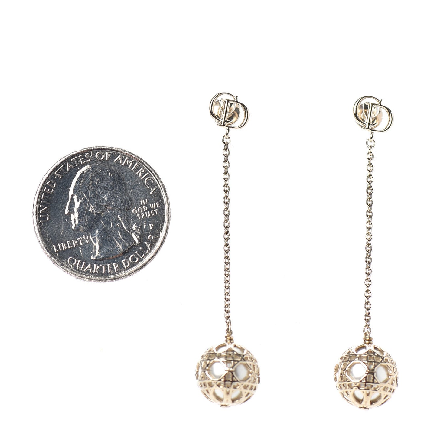 Secret Cannage Mise En Dior Dangle Earrings Gold