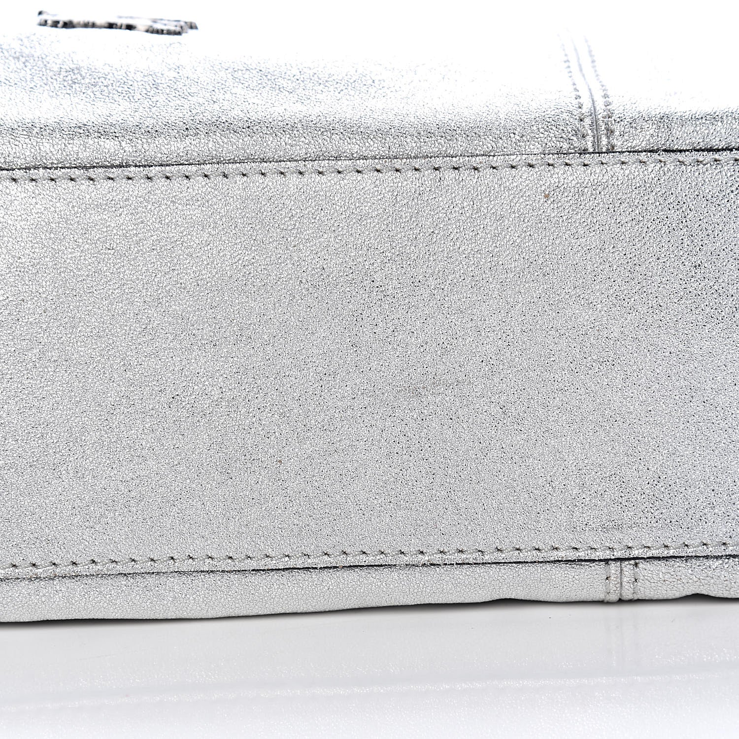 Burberry Metallic Soft Grain Calfskin Tote Silver 14 of 15