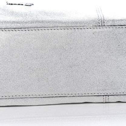Burberry Metallic Soft Grain Calfskin Tote Silver 14 of 15