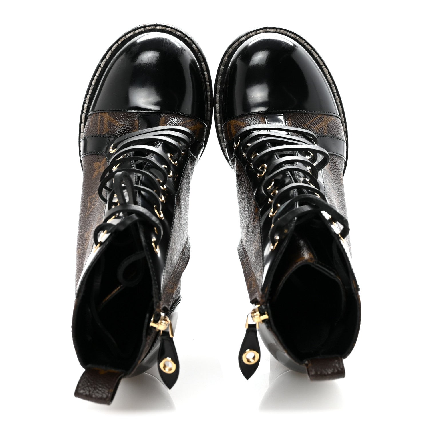 Louis Vuitton Patent Calfskin Monogram Star Trail Ankle Boots 38 Black 4 of 15