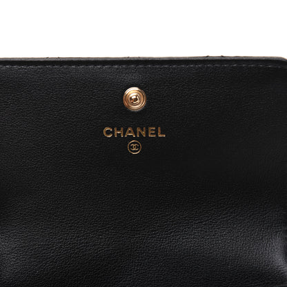 Chanel Calfskin Quilted About Pearls Card Holder Flap With Chain Black 8 of 14