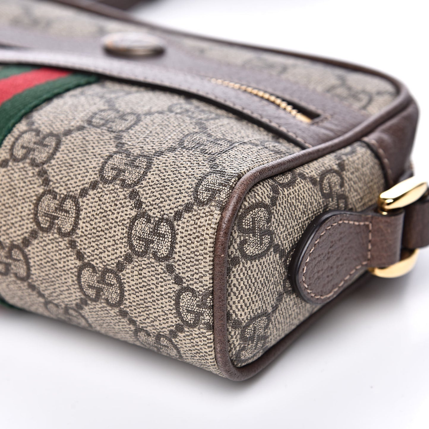 GG Supreme Monogram Web Mini Ophidia Shoulder Bag Brown