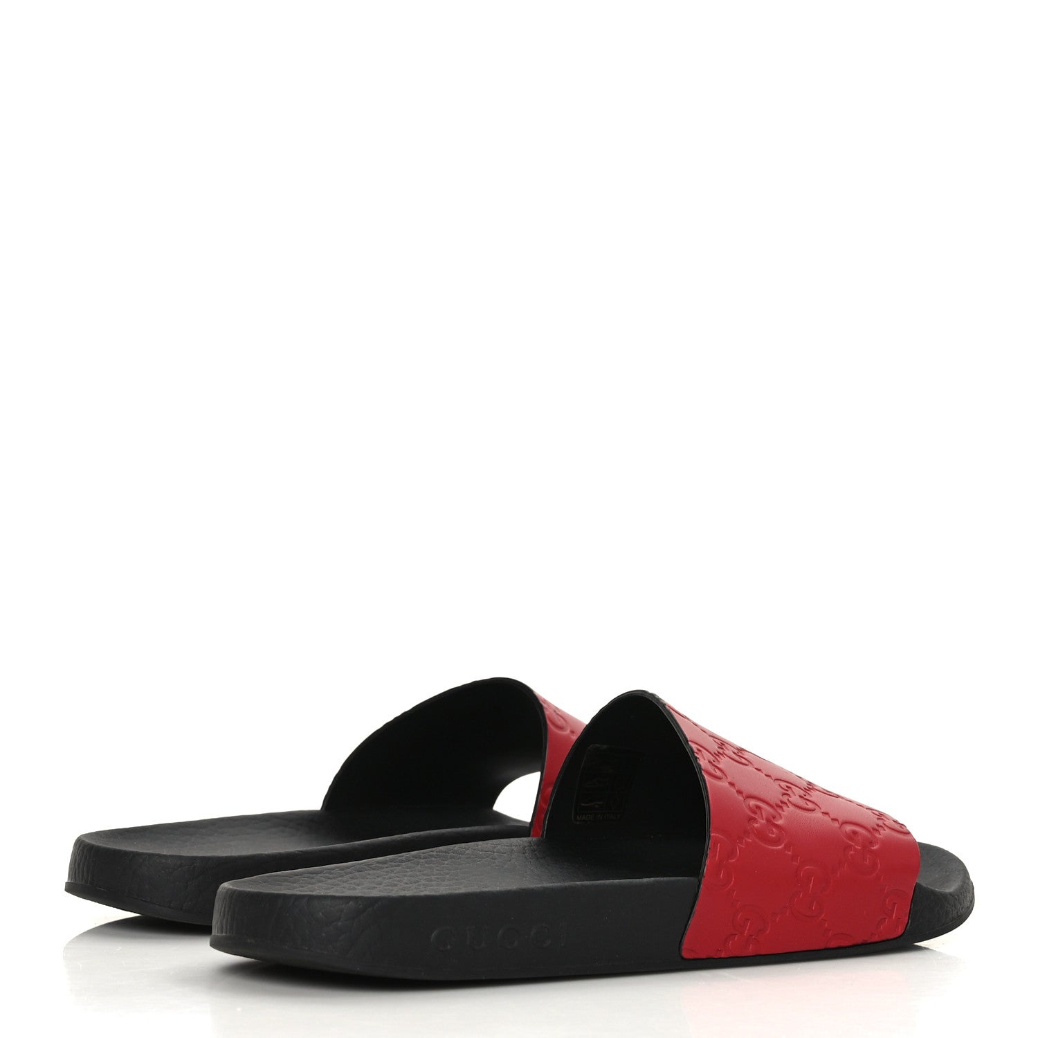 Gucci Guccissima Signature Womens Slide Sandals 38 Hibiscus Red 4 of 6