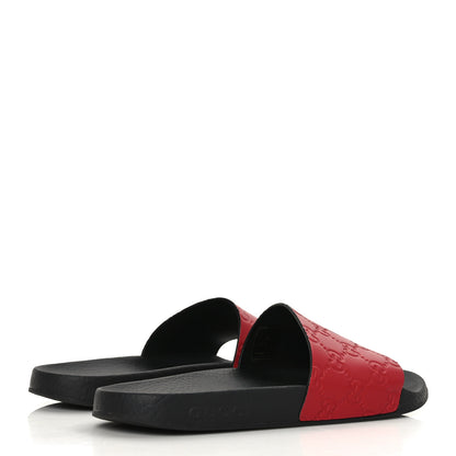 Gucci Guccissima Signature Womens Slide Sandals 38 Hibiscus Red 4 of 6