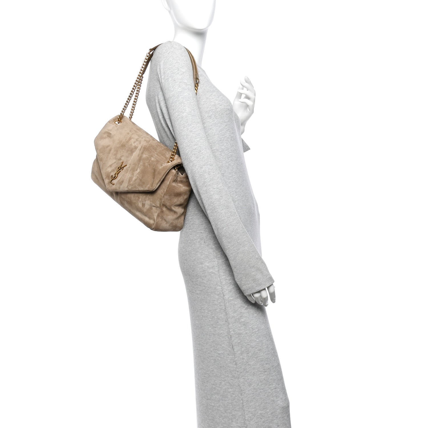 Saint Laurent Suede Large Calypso Dry Grain 2 of 10