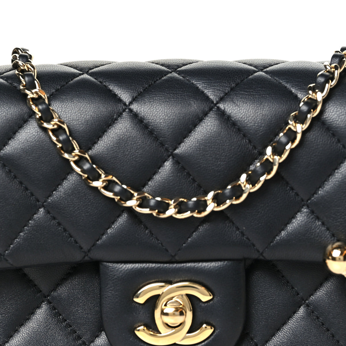 Chanel Lambskin Quilted Enamel Mini Rectangular Pearl Crush Flap Black 8 of 11