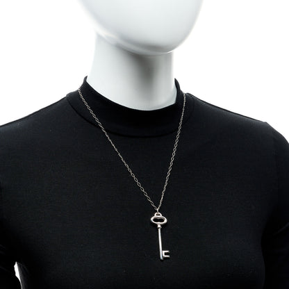 Tiffany Sterling Silver Oval Key Pendant Necklace 2 of 5