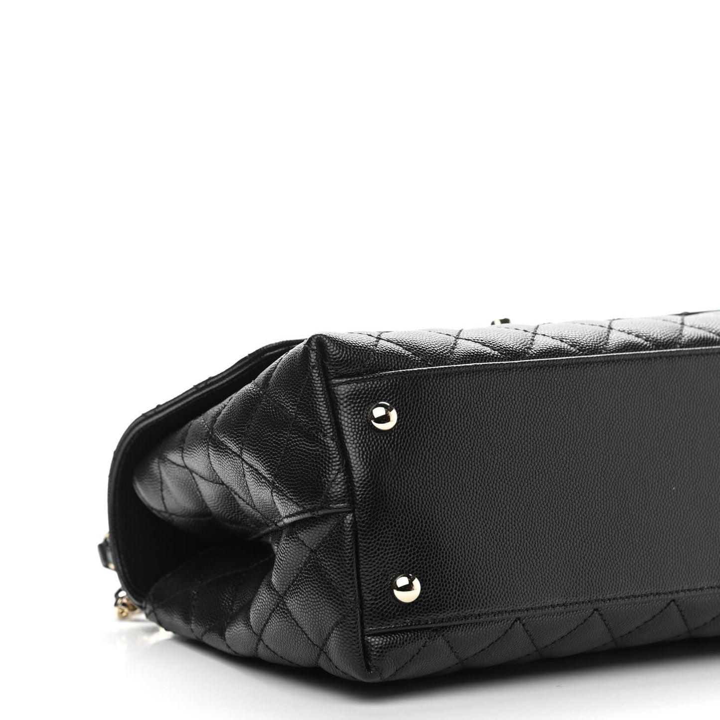 Caviar Quilted Small Coco Handle Flap Black