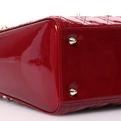 Christian Dior Patent Cannage Medium Lady Dior Red 9 of 12