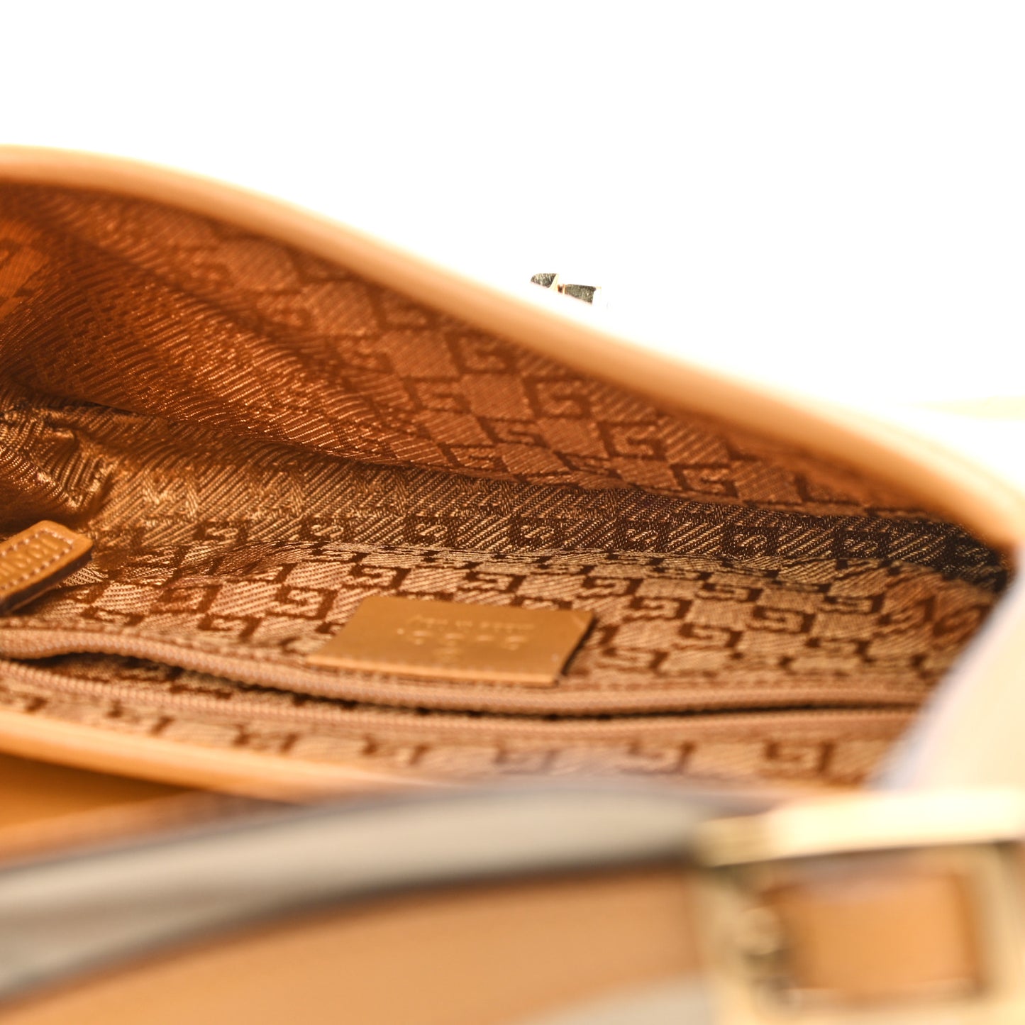 Suede Small Jackie O Flap Hobo Beige Brown