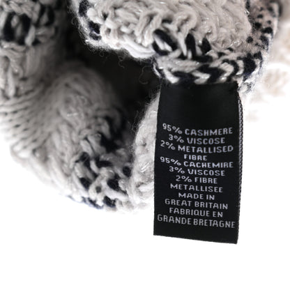 Chanel Cashmere Blend CC Fingerless Gloves Beige White Black 3 of 4
