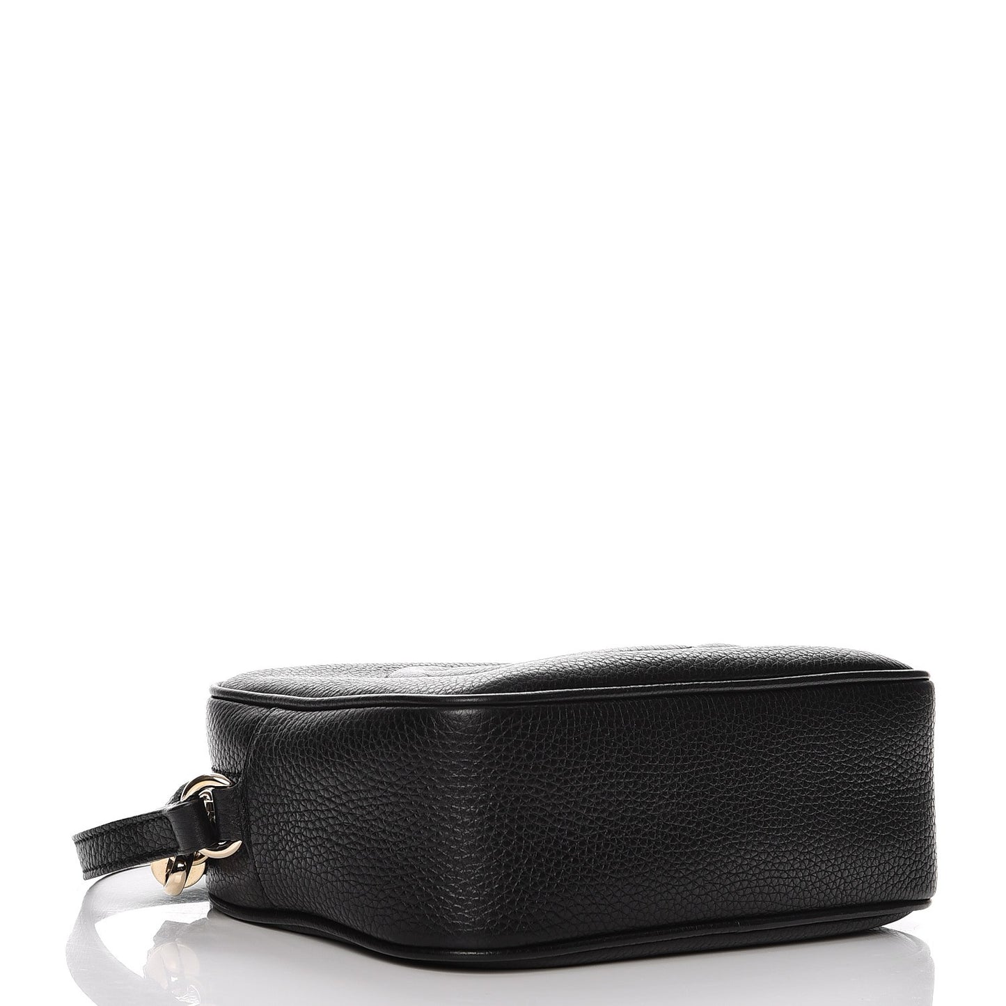 Pebbled Calfskin Small Soho Disco Bag Black