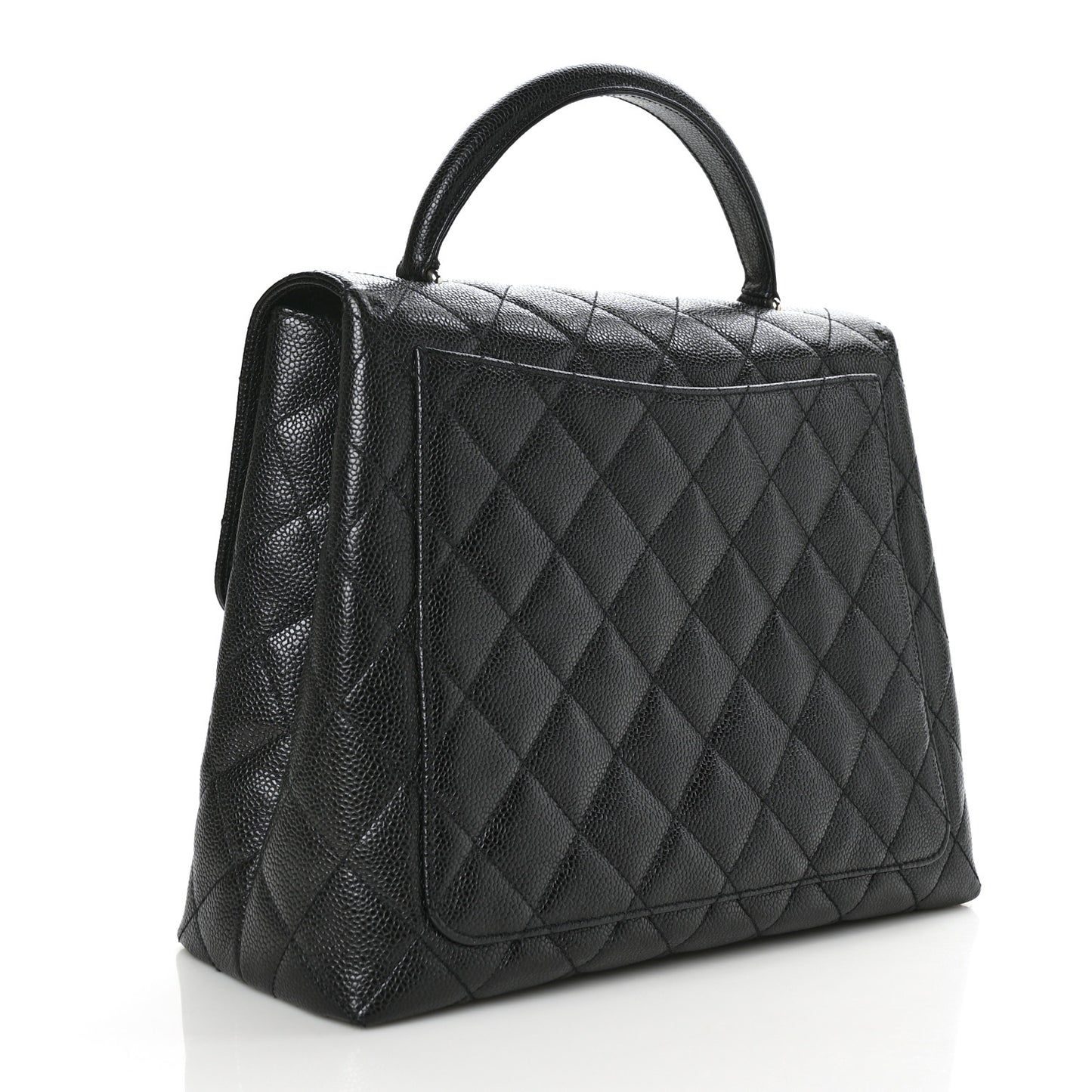 Caviar Quilted Jumbo Kelly Flap Black