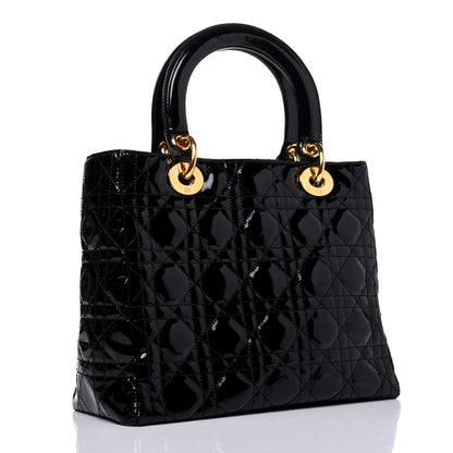 Christian Dior Patent Cannage Medium Lady Dior Black 3 of 17