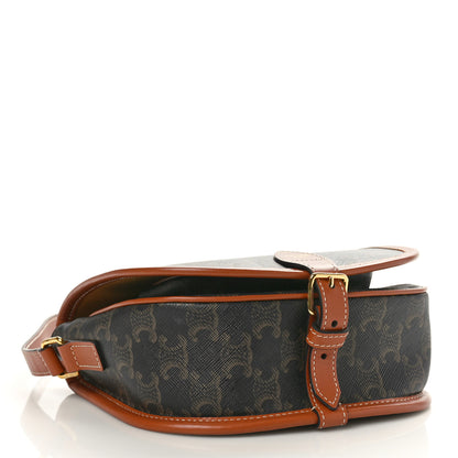 Celine Triomphe Canvas Medium Folco Bag Tan 4 of 9