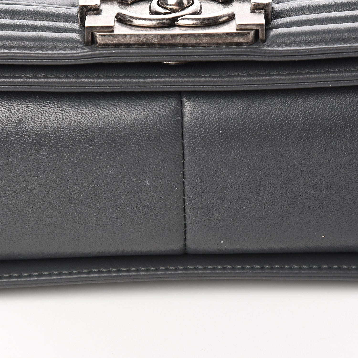 Chanel Lambskin Quilted Medium Boy Flap Dark Grey 12 of 14