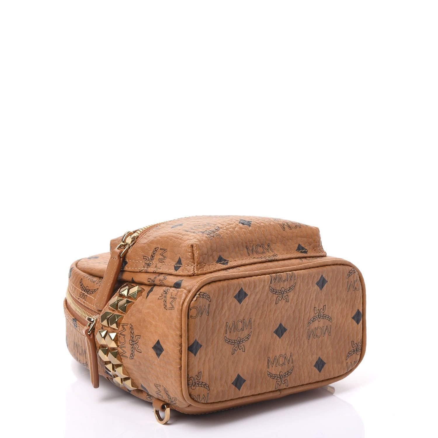 MCM Visetos Side Stud X-Mini Stark Backpack Cognac 3 of 8