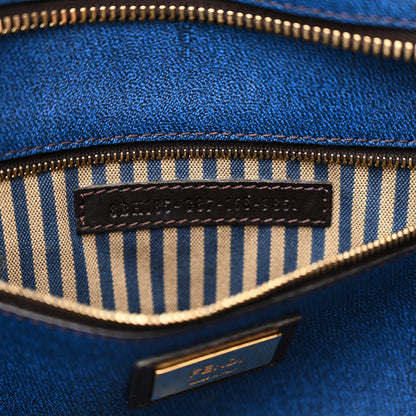 Fendi Zucca Spalmati Medium Roll Tote Tobacco Blue 7 of 18