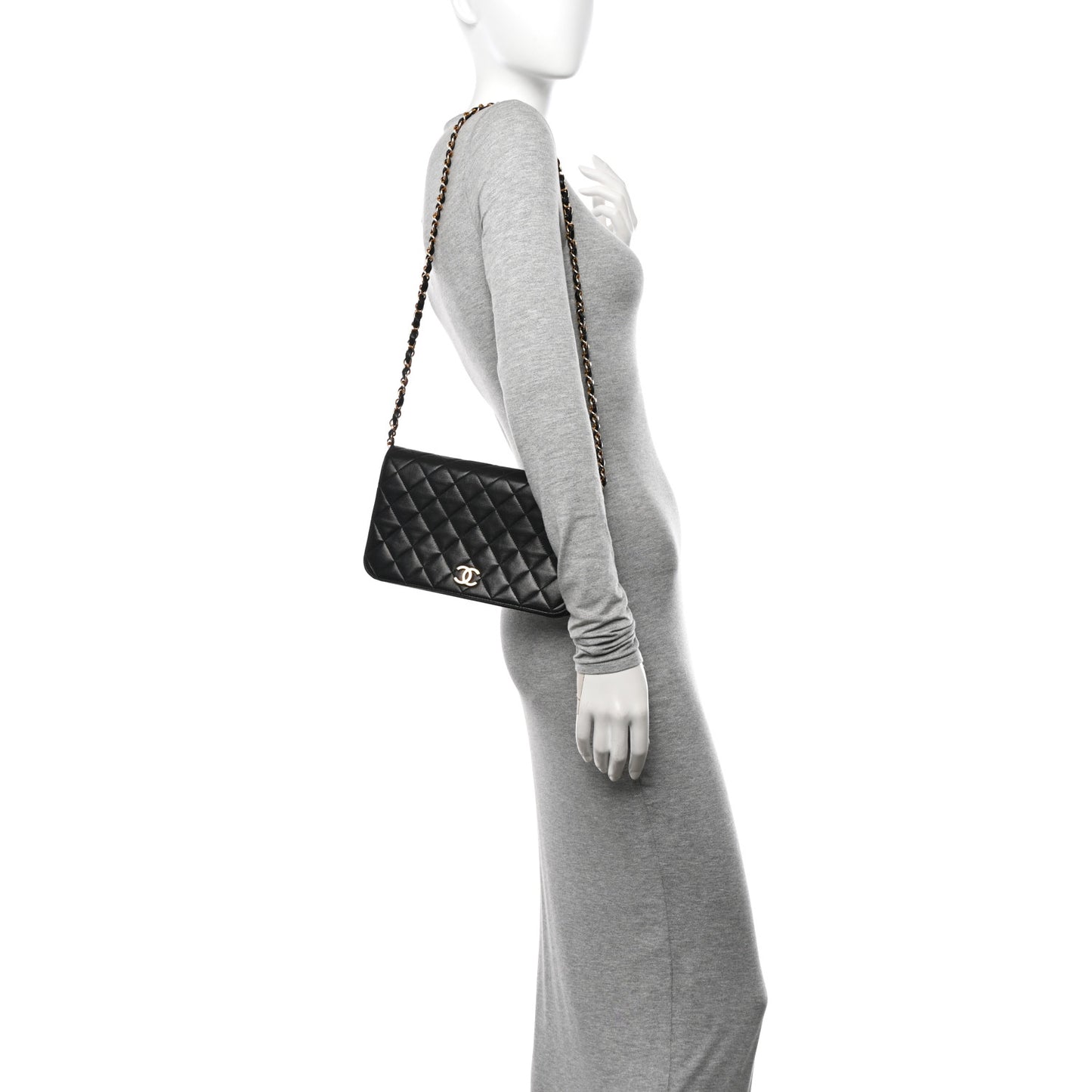 Lambskin Quilted Small Single Flap Bag Black