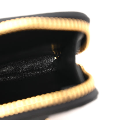 Prada Saffiano Triangle Zip Around Mini Pouch Black 5 of 9