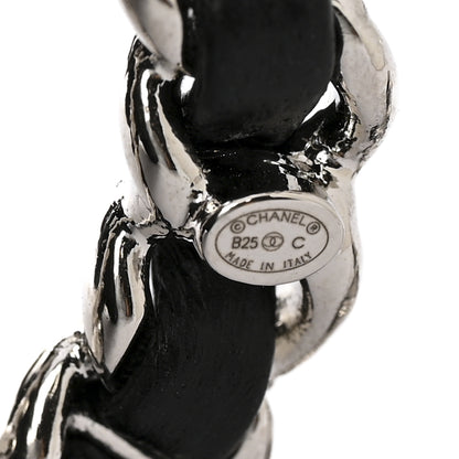 Chanel Lambskin Chain CC Brooch Black Silver 3 of 4