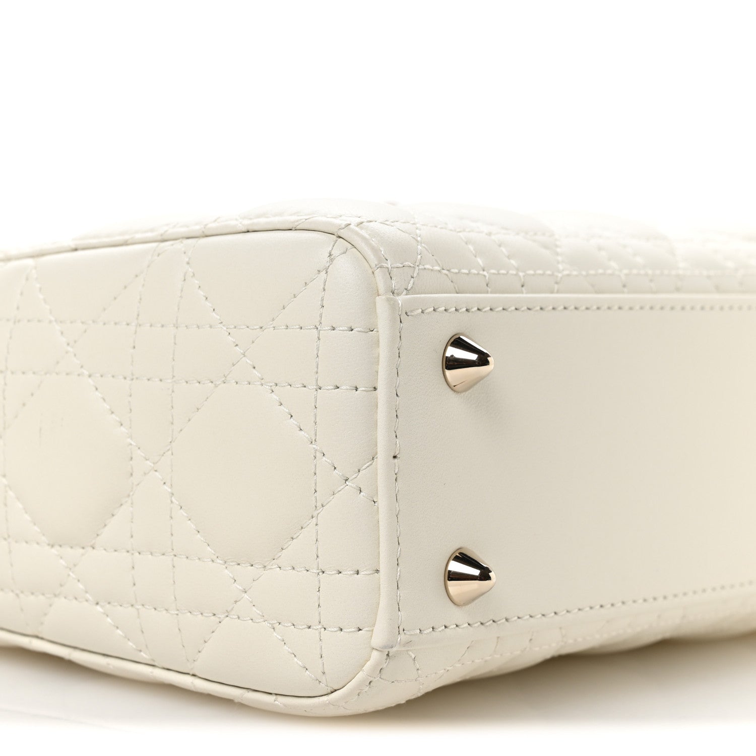 Christian Dior Lambskin Cannage Small My ABCDior Lady Dior White 9 of 11