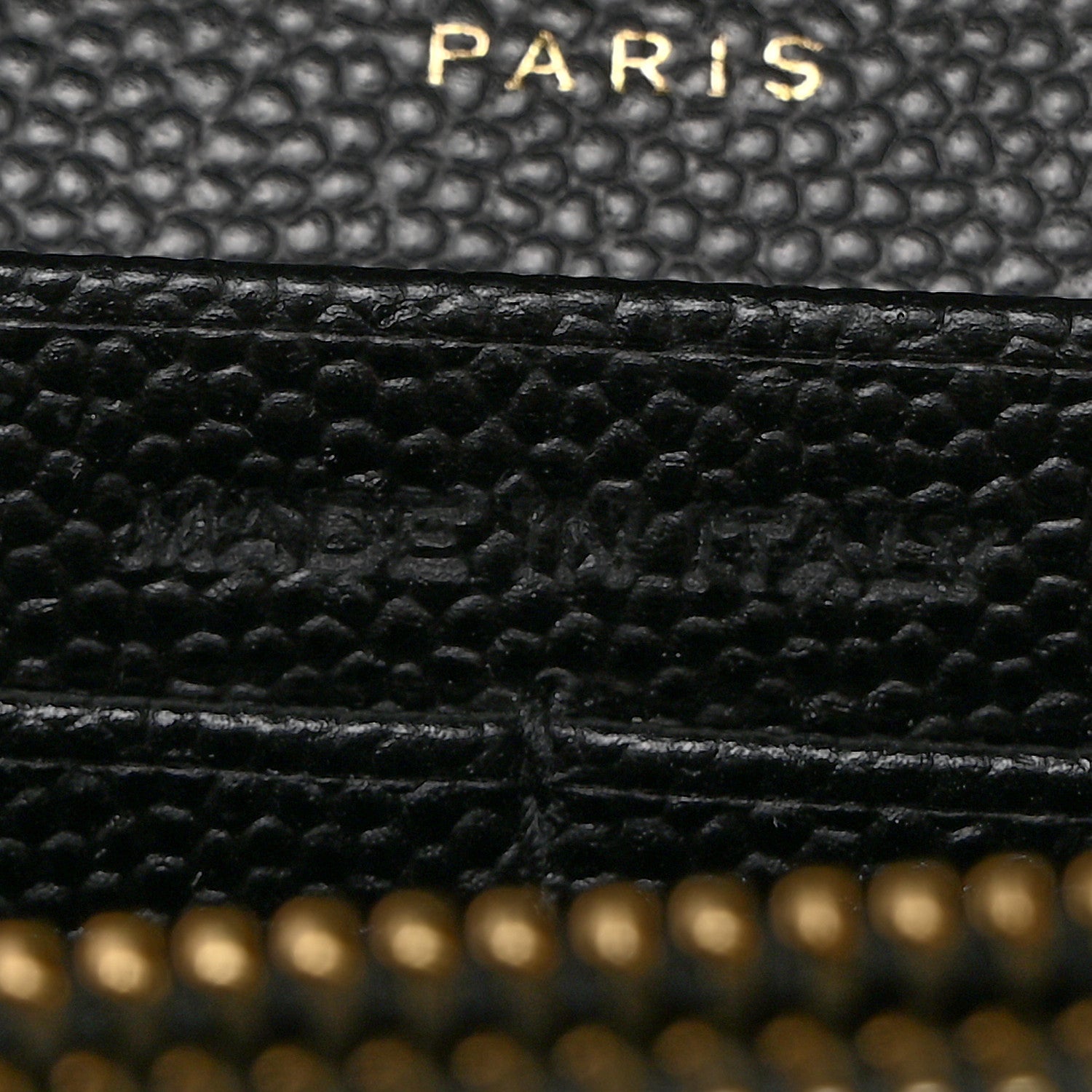 Saint Laurent Grain De Poudre Matelasse Chevron Monogram Chain Wallet Black 7 of 10